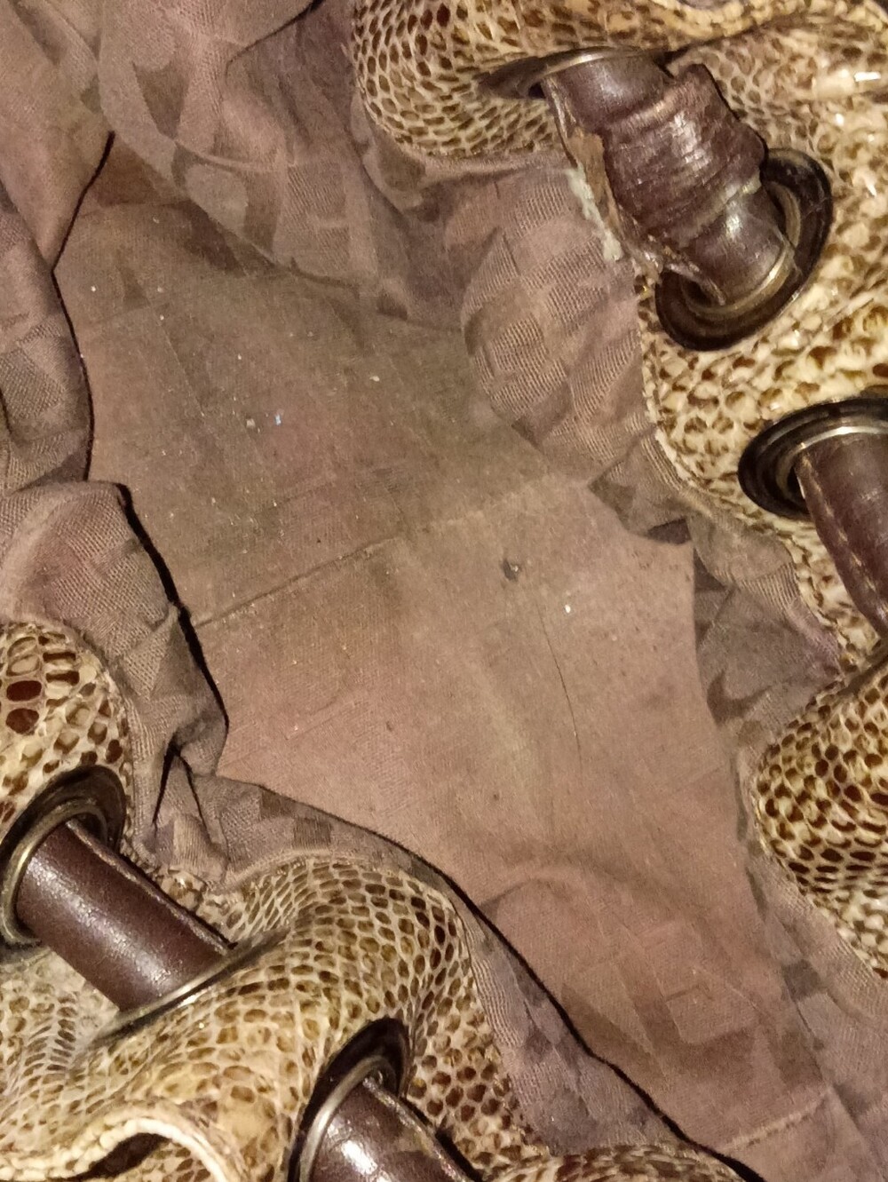 Furla Snake-Print Shoulder Bag in Tan and Dark Brown - Picture 5 of 7